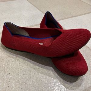 Rothy’s round toe flat, Red, size 8
